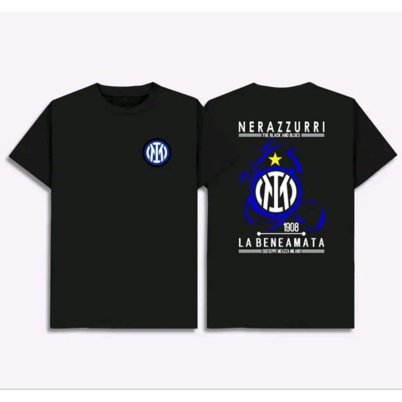 Kaos club Bola-Narazzurri La Beneamata 1908-Desain Intermilan-Dtf putih-unisex
