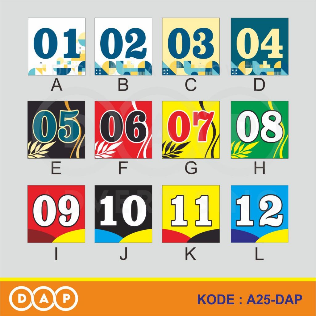 

A25 - Acrylic Sign, Stiker Akrilik Nomor Meja, Kamar, Rumah, Kost, Tahan Air, Termurah, Bisa Custom