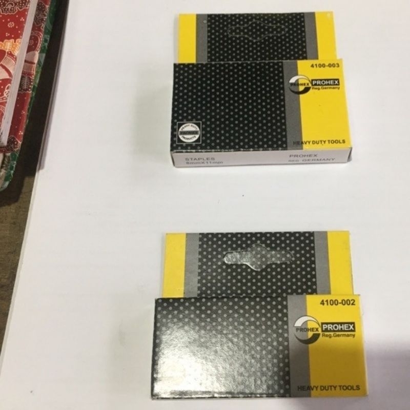 

Isi staples tembak prohex 8x11mm, refill staple gun prohex 8x21mm,refill staples tembak prohex 8mm