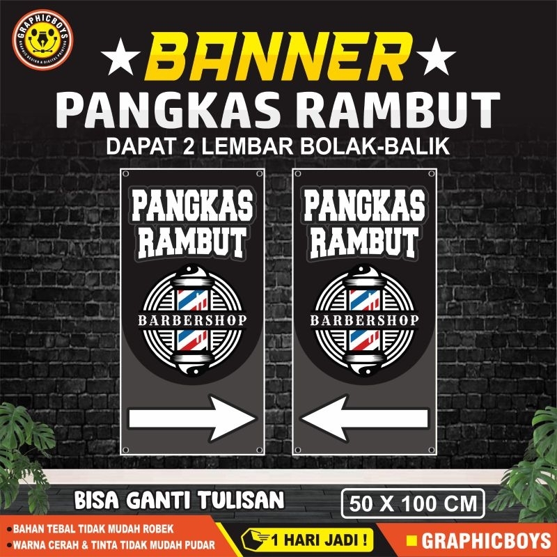 Jual Spanduk Pangkas Rambut / Banner Pangkas Rambut