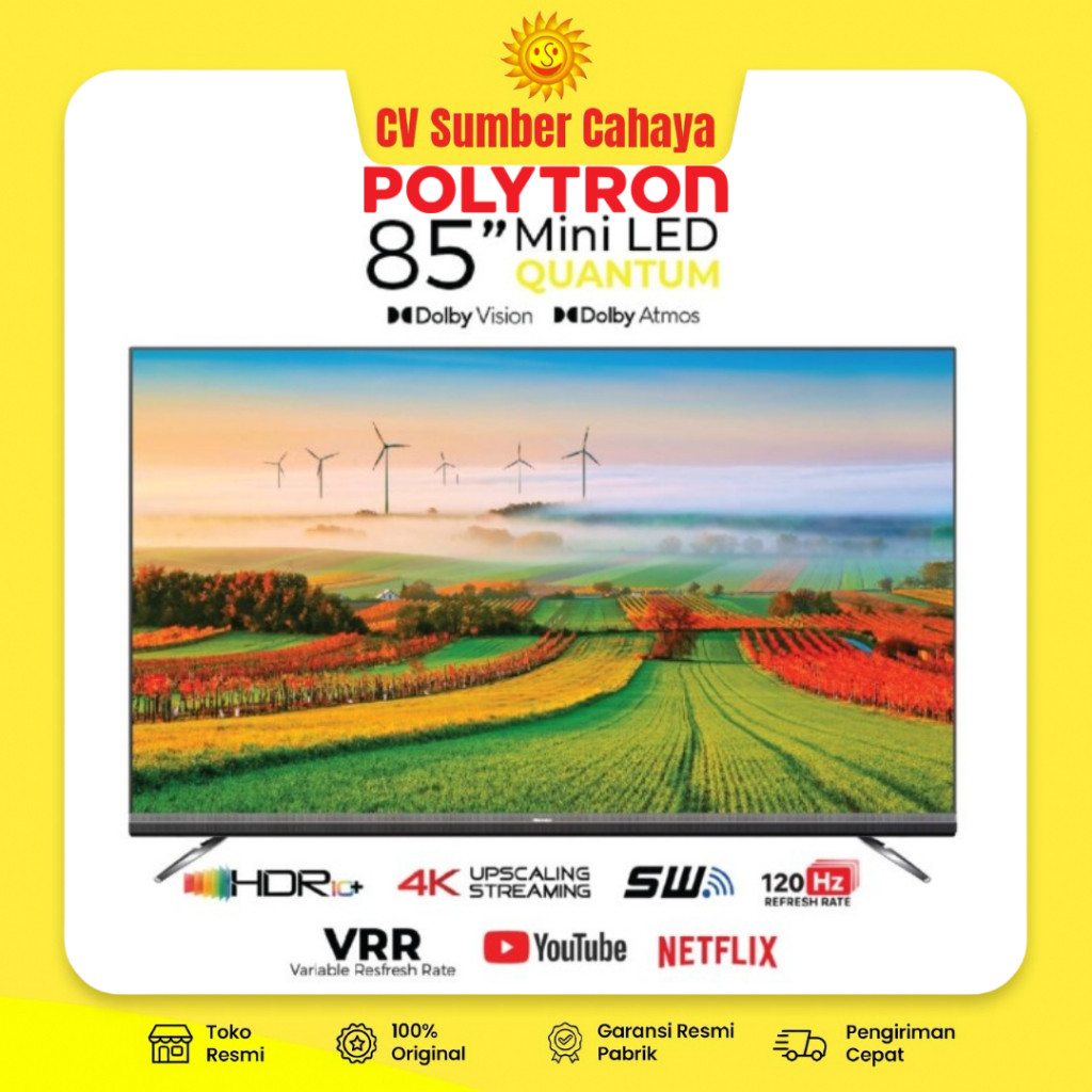 Polytron LED Smart TV 85" Mini Quantum Ultra HD 4K UHD Dolby 85UV5903 85UV