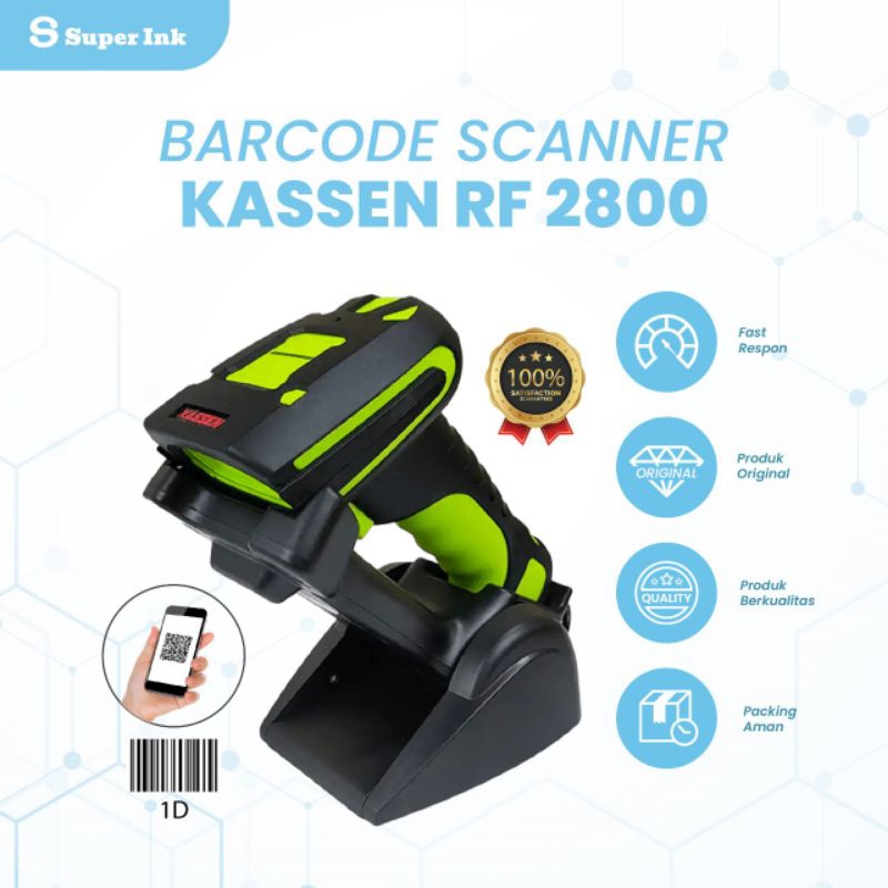 Scanner Kassen RF2800 Wireless 2D Autoscan Qris Barcode 1D QRcode Minimarket Kasir RF 2800 RF-2800