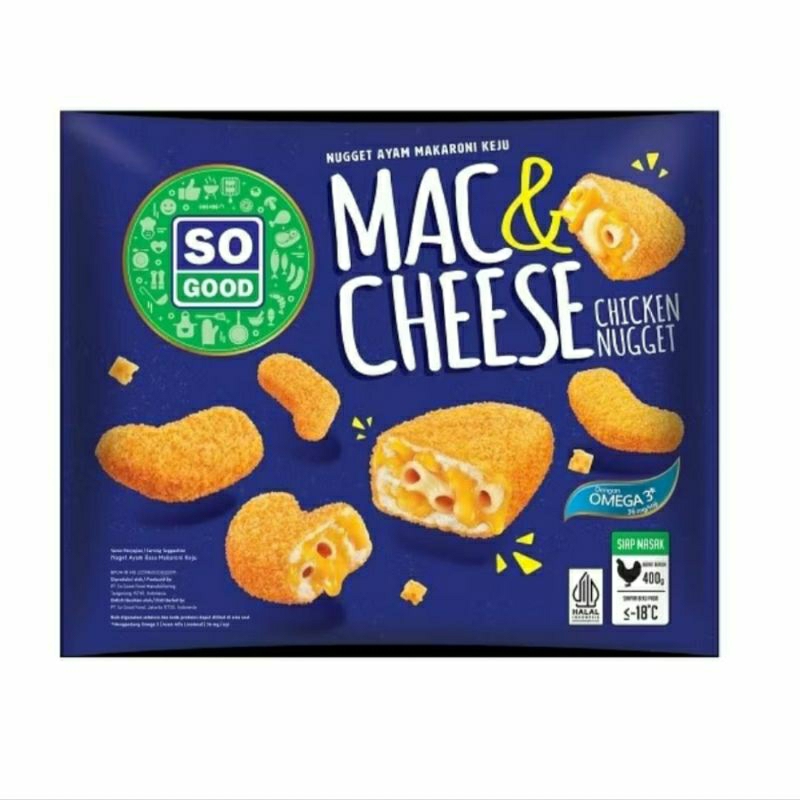 

So Good Chicken Nugget Mac & Cheese ( Nugget Ayam Makaroni keju ) 400gr