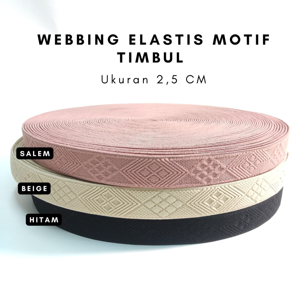 webbing elastis motif timbul | tali webbing | webbing sandal