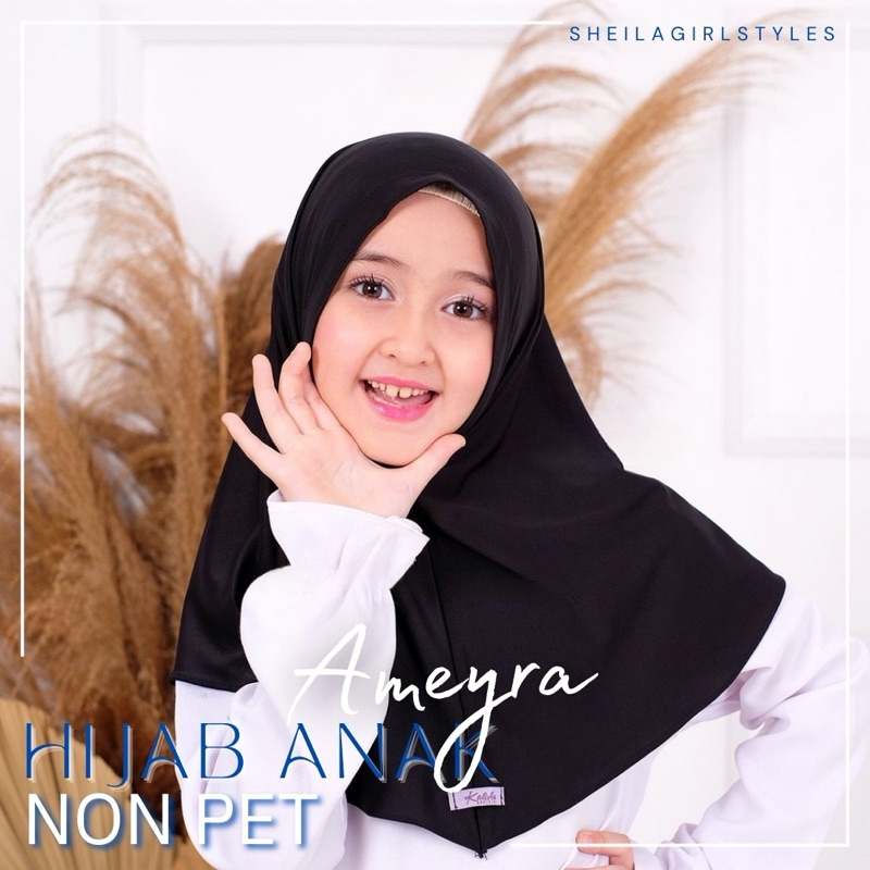 Hijab Bergo Anak Jilbab Anak Jersey Kerudung Instan Anak Non Pet - Ameyra