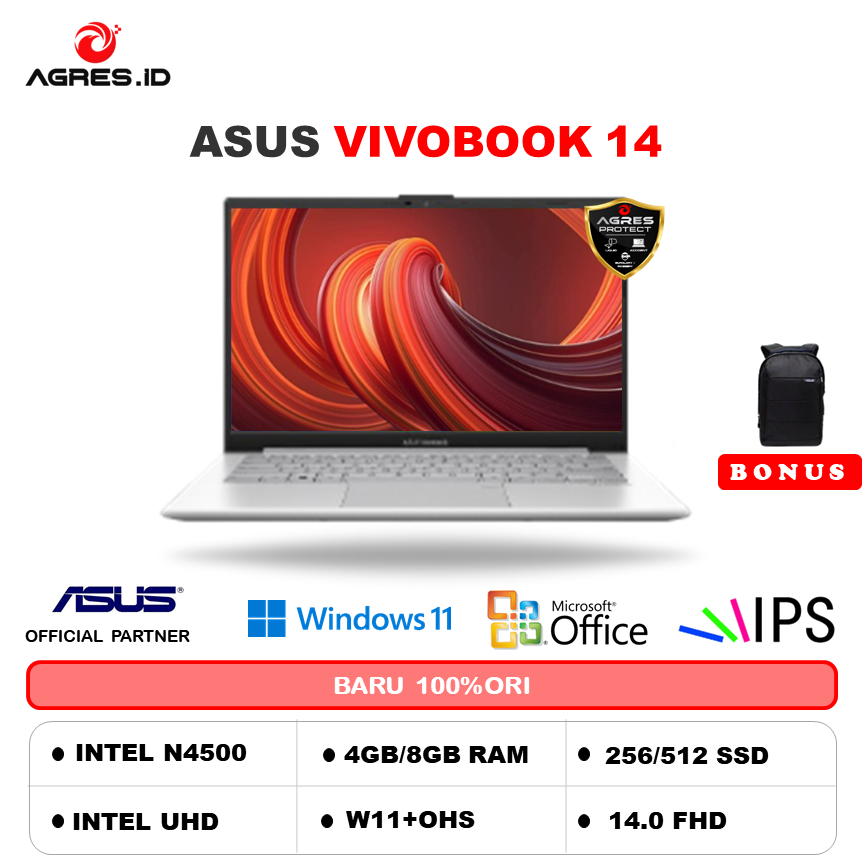 ASUS VIVOBOOK GO E410KA N4500 8GB 256GB W11+OHS+O365 14.0FHD PNK -FHD4822M