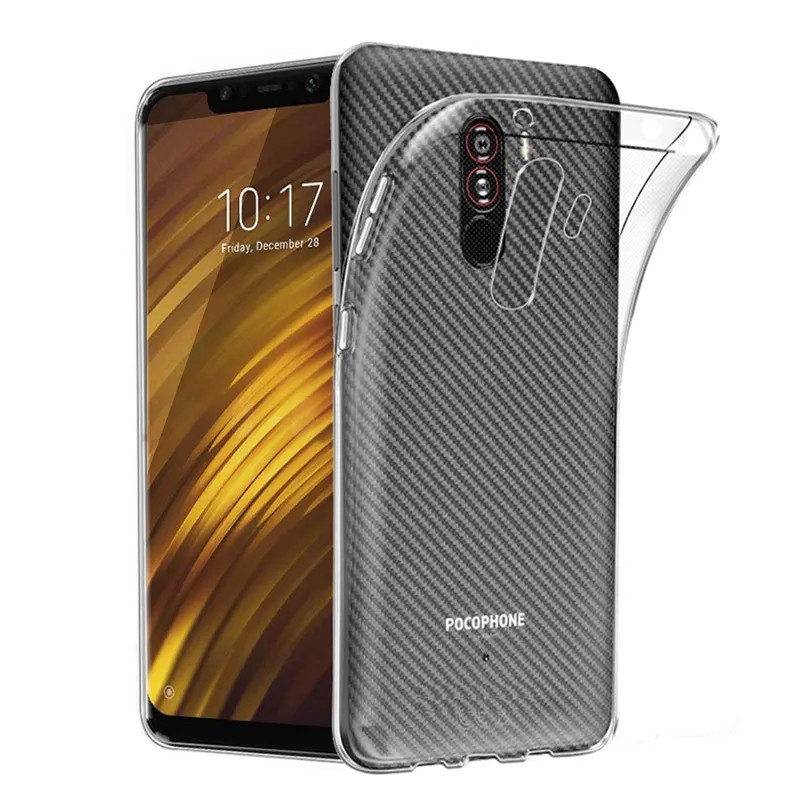 POCOPHONE  Casing Ponsel Karbon Silikon Softcase Xiaomi Pocophone F1 Ultrathin Clear Premium