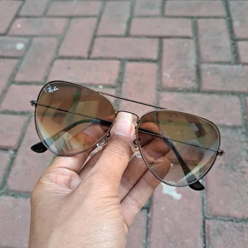 KACAMATA RAYBAN AVIATOR 3026 COKLAT LENSA GRADASI COKLAT second ori like new