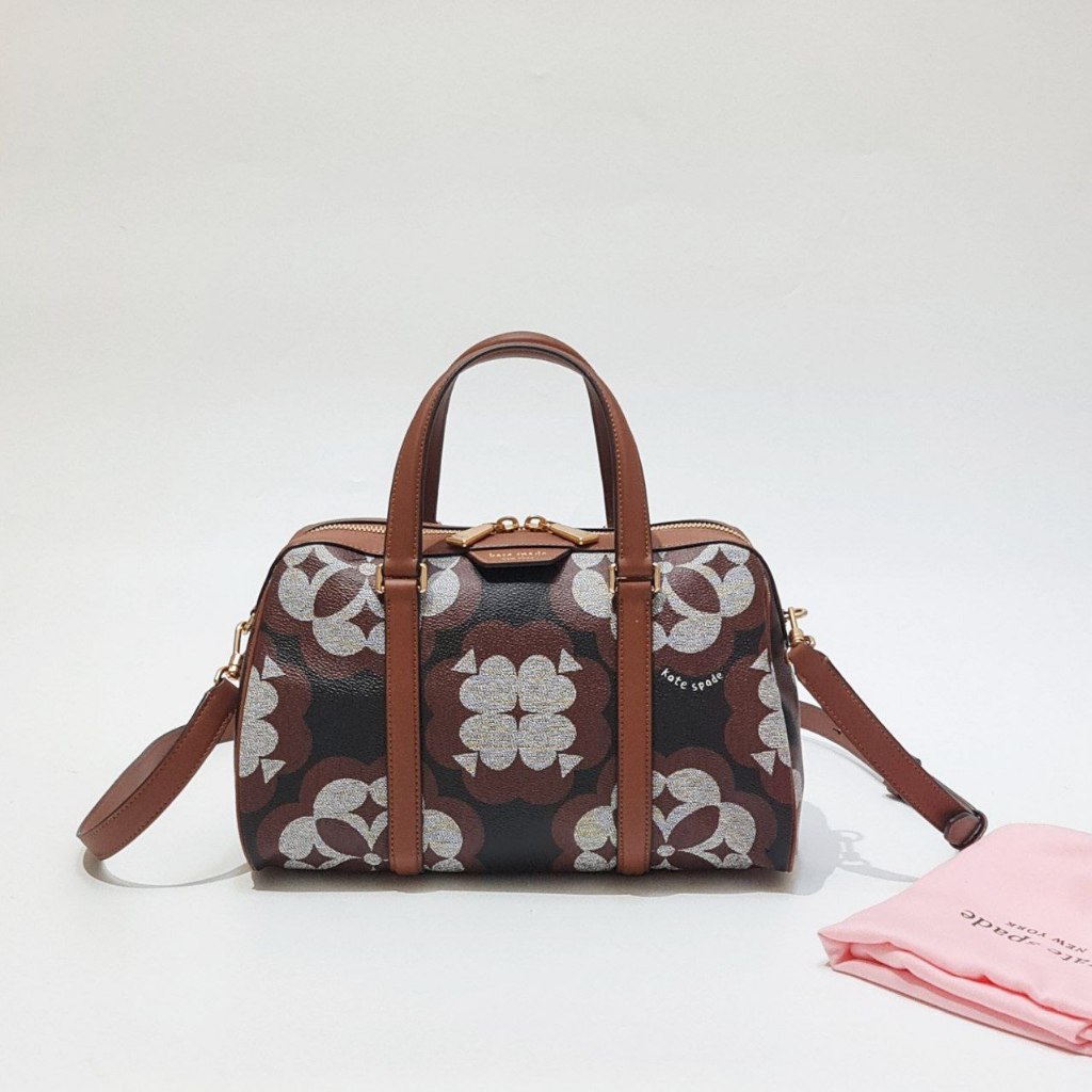 KS Flower Monogram Eleanor Medium Satchel Bag