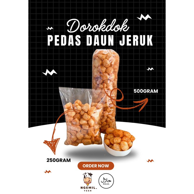 

Dorokdok Kerupuk Kulit Sapi Viral Murah Rasa Pedas Daun Jeruk Kemasan 250 GR - 500 GR