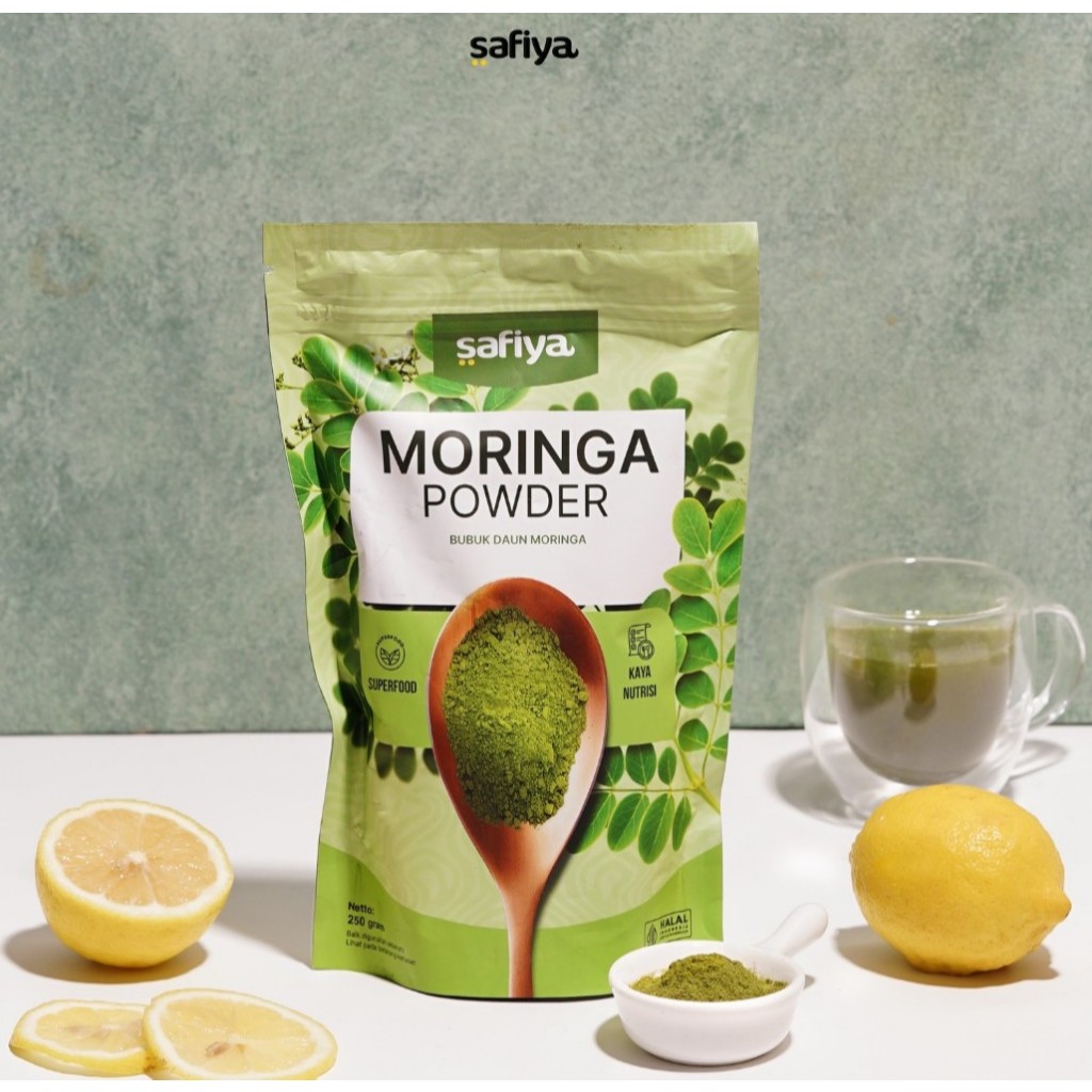 

Bubuk Daun Kelor Safiya Original | Moringa Powder 350 gr OrganikTeh Minuman Herbal