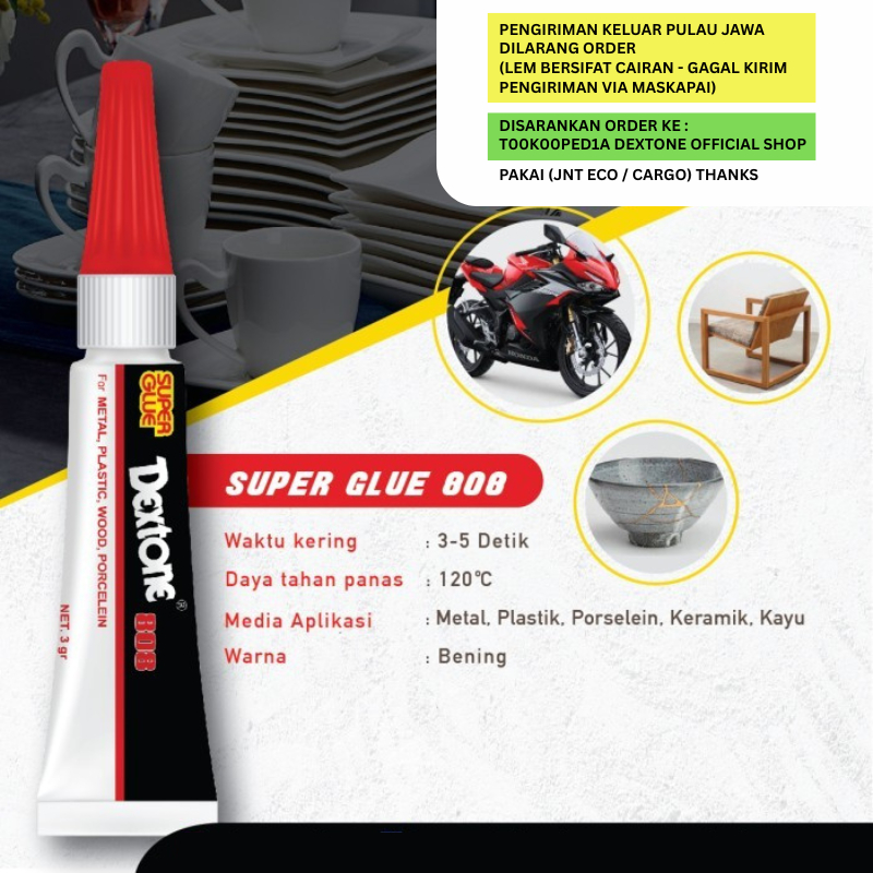 

Dextone Lem Tetes Super Glue Lembaran 808 3gr/Pcs