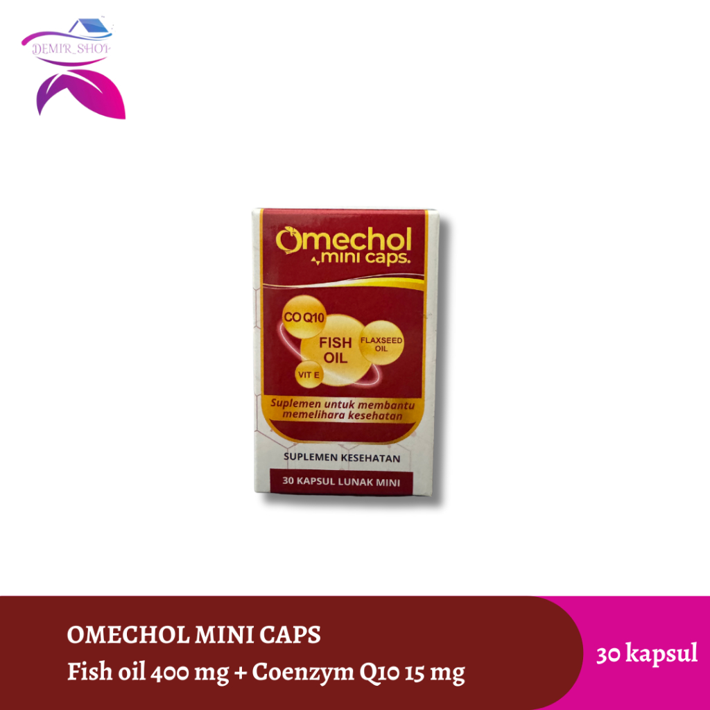 Omechol Mini Caps 30 Kapsul / Fish Oil 400 mg + Co Q10 + Vitamin E