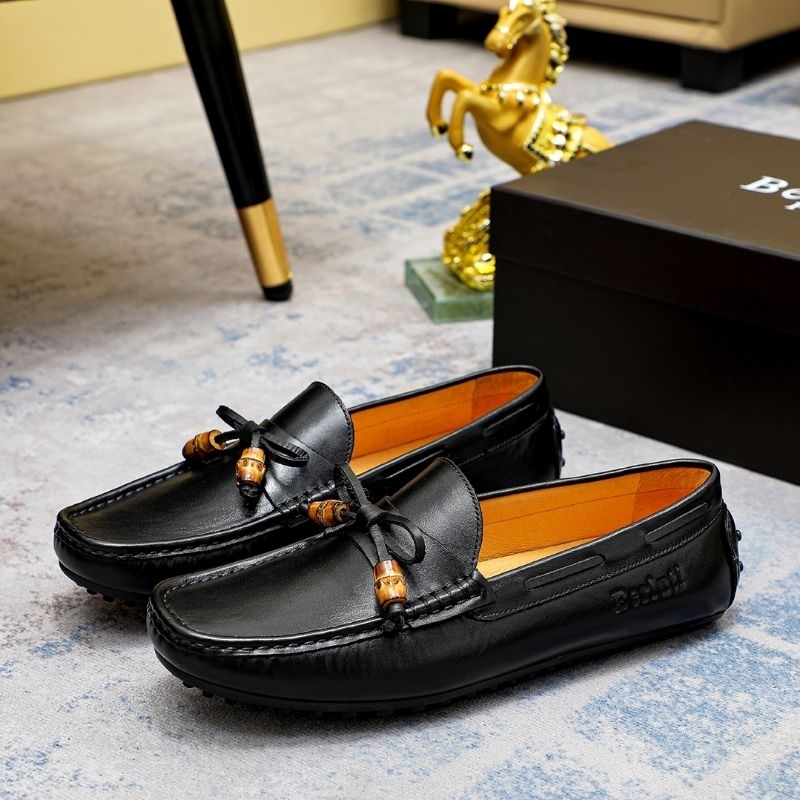 sepatu loafer berluti pria sepatu slip on cowok kulit men shoes tanpa tali  mewah