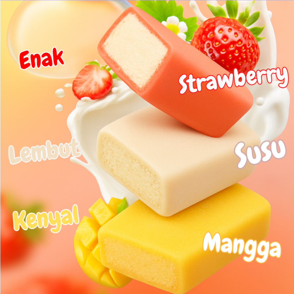 

RB Mochi Snow Cake BELI 12 Pcs FREE 3 Pcs 4 Varian Rasa Strawberry, Mangga, Coklat & Susu /