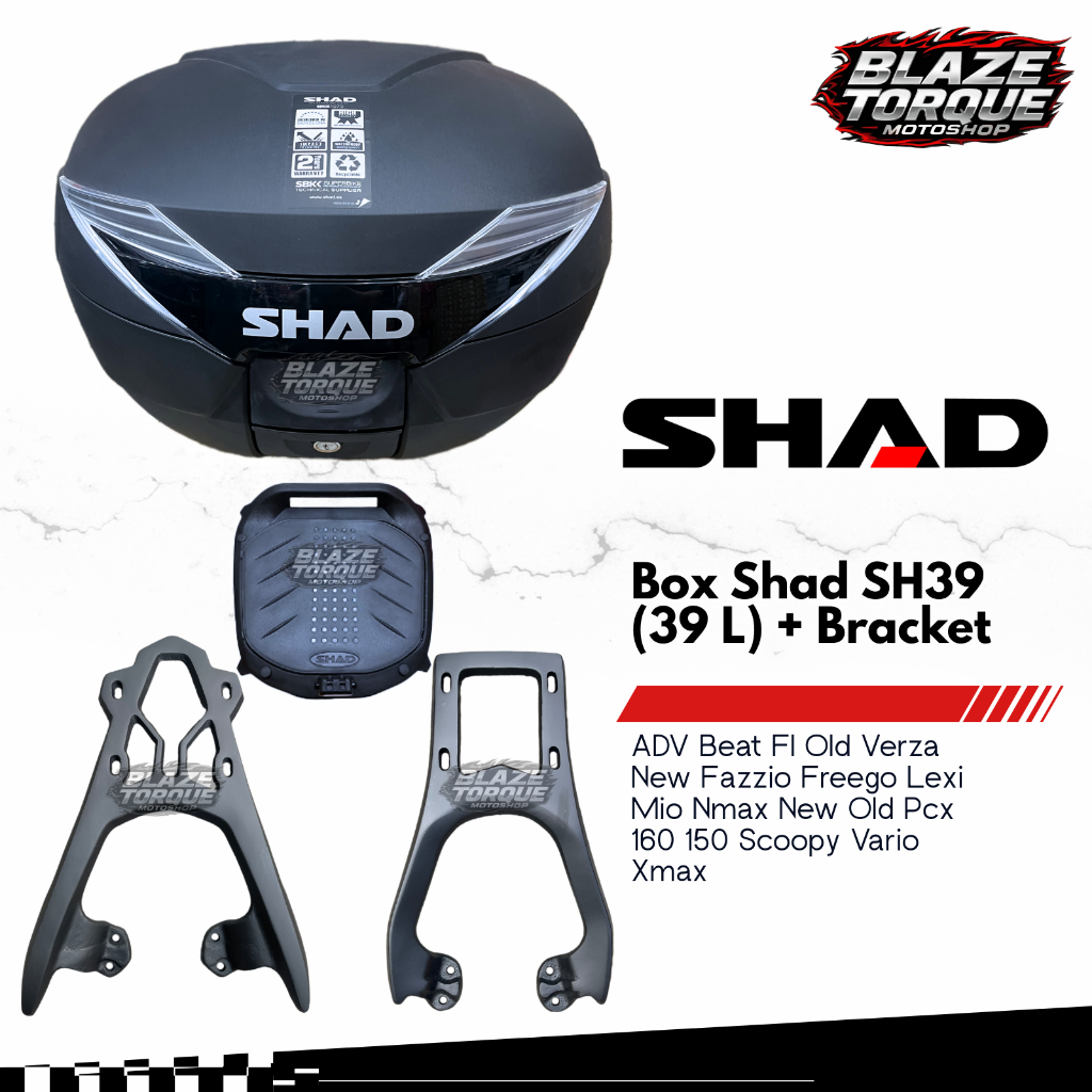 Box SHAD SH39+ Bracket Box ADV Beat Verza Fazzio Freego Lexi Mio Nmax Pcx Scoopy Vario Xmax