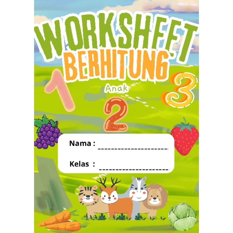 Worksheet Berhitung Anak usia 1-3 tahun - 30 Lembar Format File digital PDF