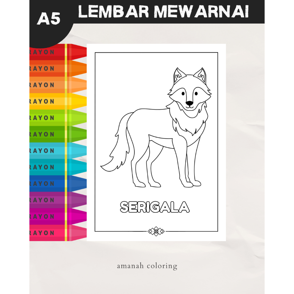 

CB-08 Lembar Gambar Mewarnai Hewan Untuk Anak TK SD PAUD Kertas HVS 100gr Bukan Buku Mewarnai