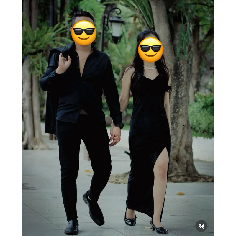 preloved dress panjang maxi velvet bludru