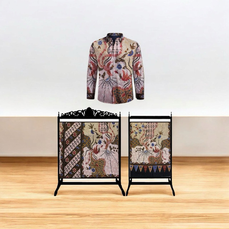 batik tulis sutra atbm set couple kemeja pria & sarung selendang_SRT0003