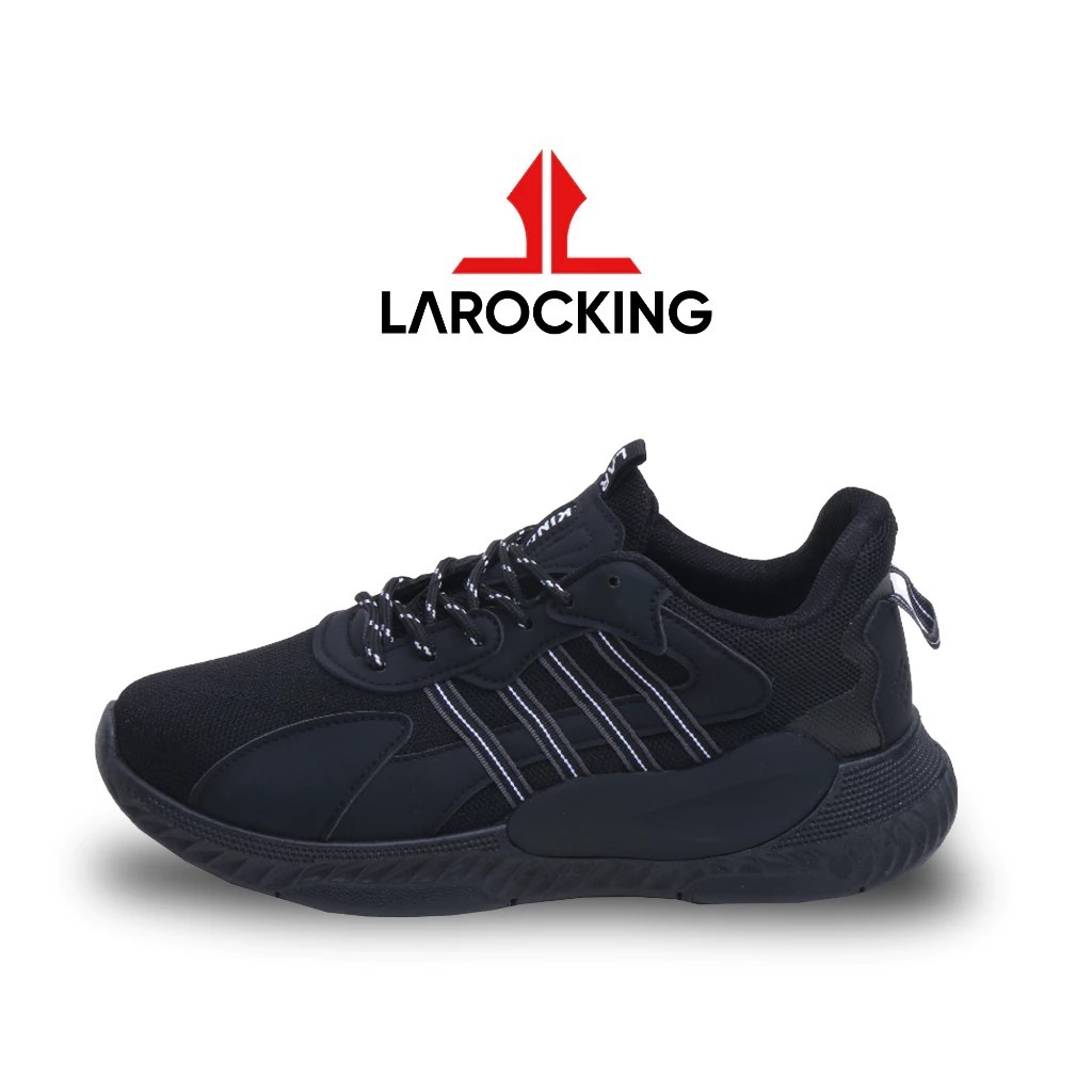 COD Promo Terbaru Larocking Saka Hitam Sepatu Sneakers Pria