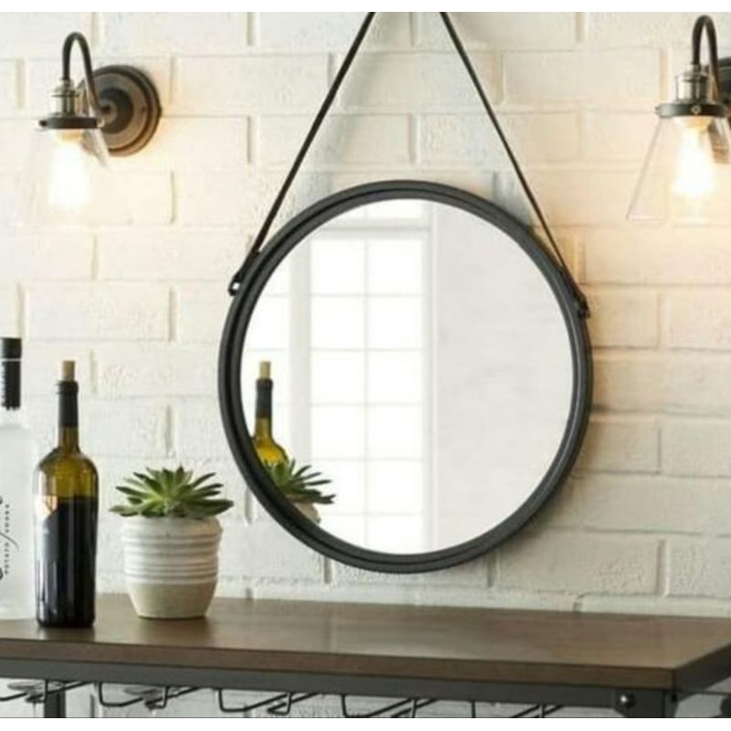 Cermin bulat lampu dinding cermin lampu cermin 45x45cm KODE CK055