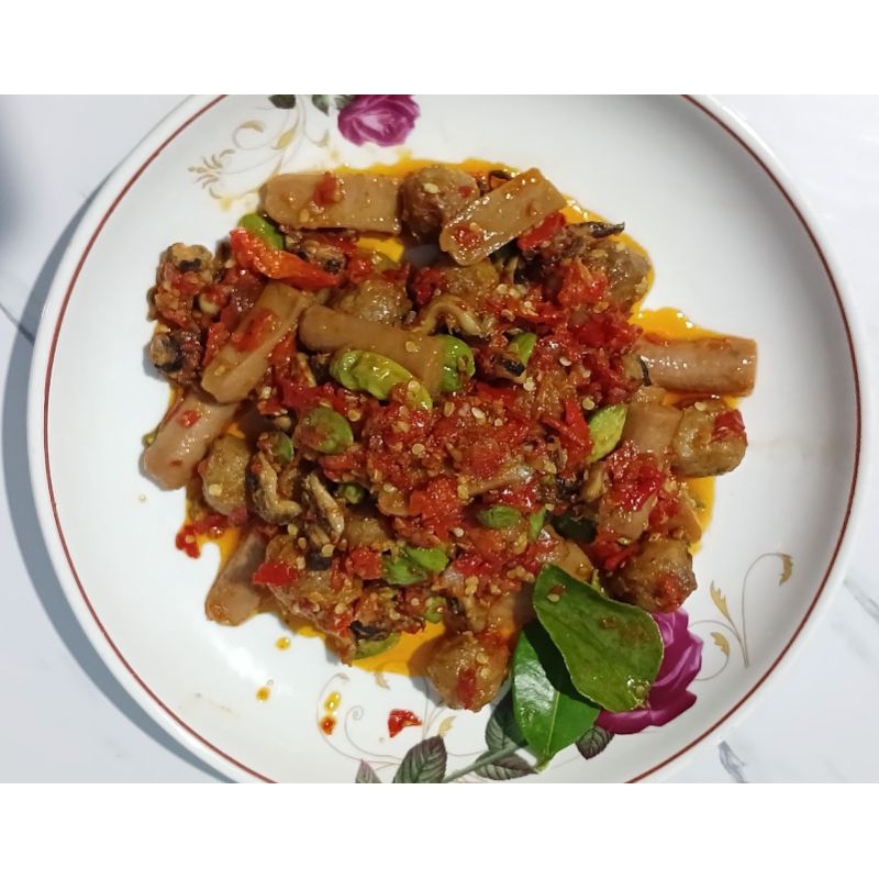

Sambal Cumi Asin pete 150gr