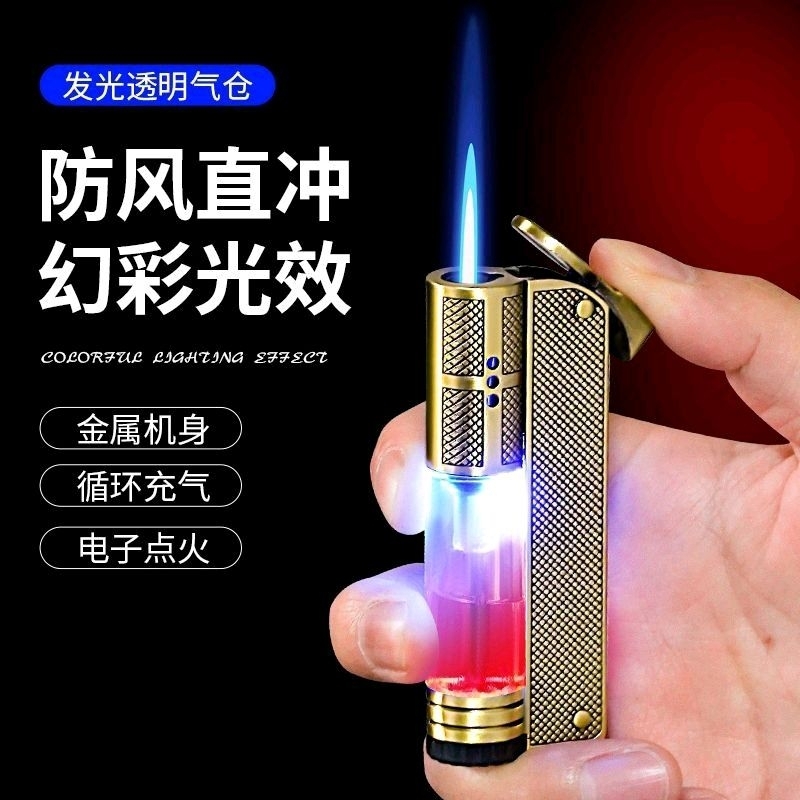 korek api bara las unik plus lampu logam creative korek gas jadul anti angin bisa di isi ulang