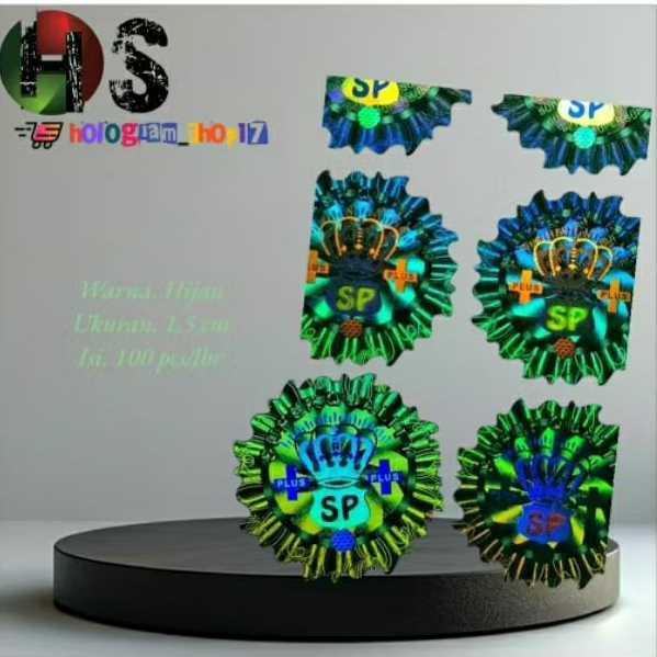 

stiker hologram sp hijau