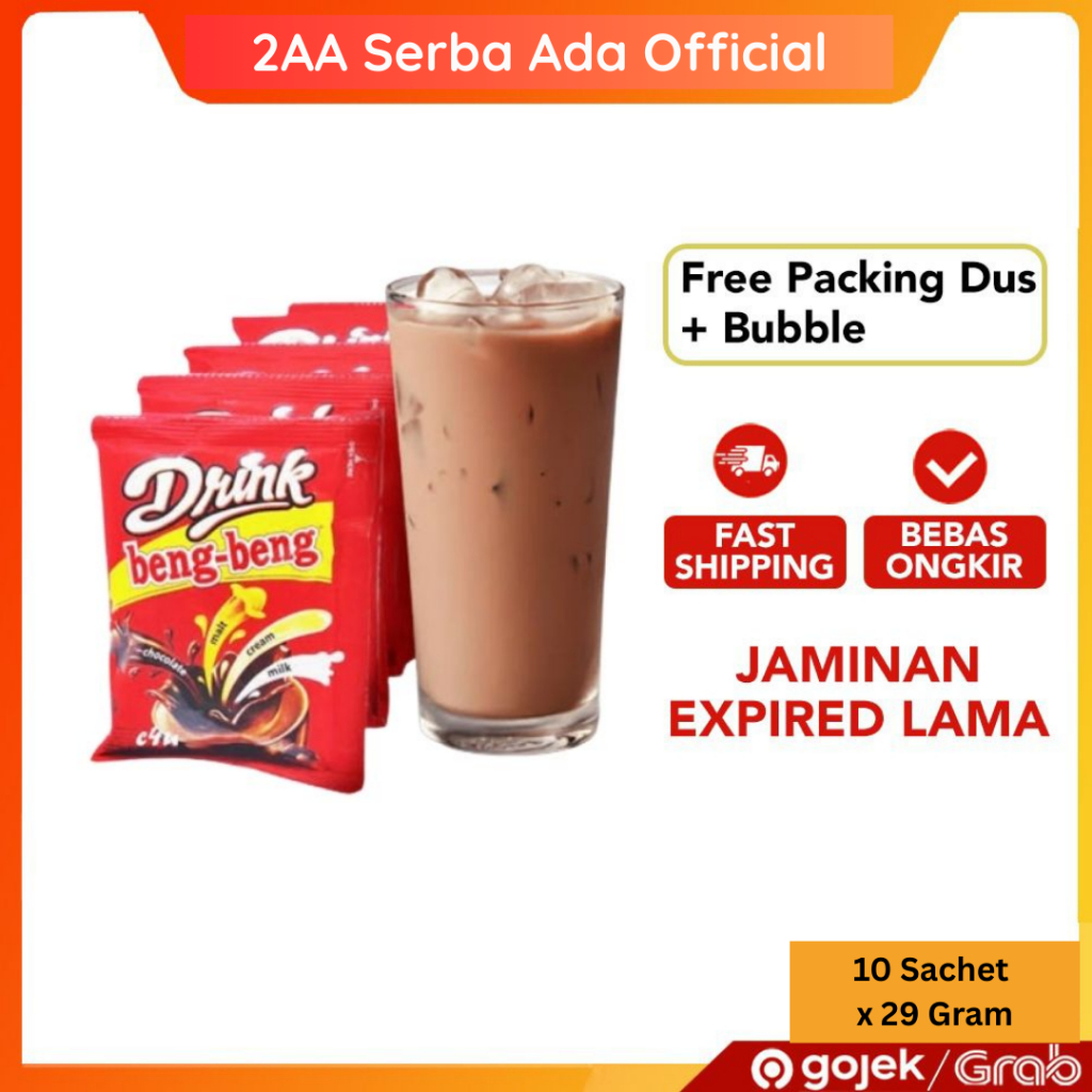 

Drink Beng-Beng Chocolate Drink Minuman Cokelat Kakao 1 Renteng isi 10 Sachet x 29 Gram