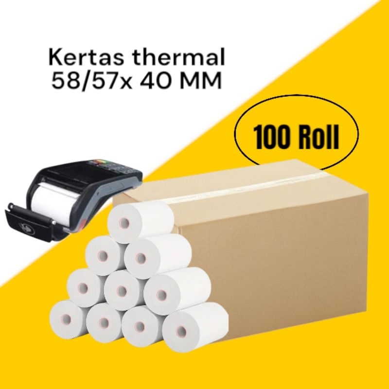 

Kertas thermal edc bluetooth 58 57x40 full paket 100 roll