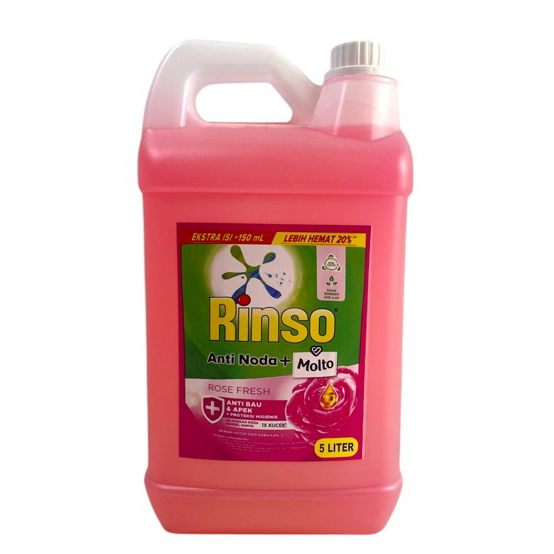 Promo Rinso Rose Fresh Sabun Cuci Pakaian Deterjen Laundry Termurah Terlaris/ Detergen Cair 5 Liter