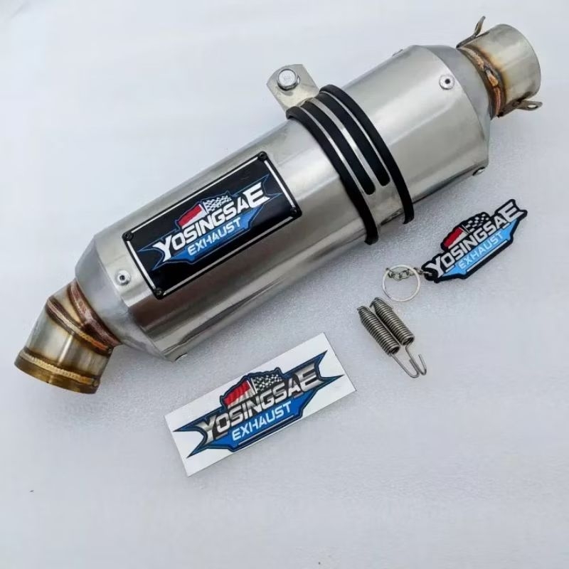 silincer knalpot oval YOSINGSAE original silencer knalpot racing inlet 50mm