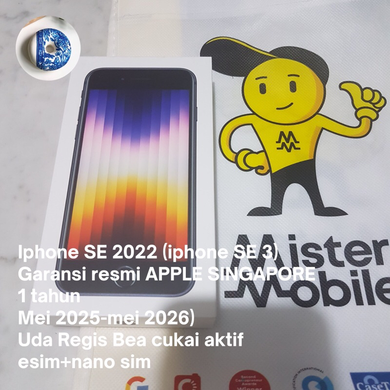 Iphone SE 3 64gb 2022 BNOB uda regis bea cukai garansi resmi apple singapore 1 tahun