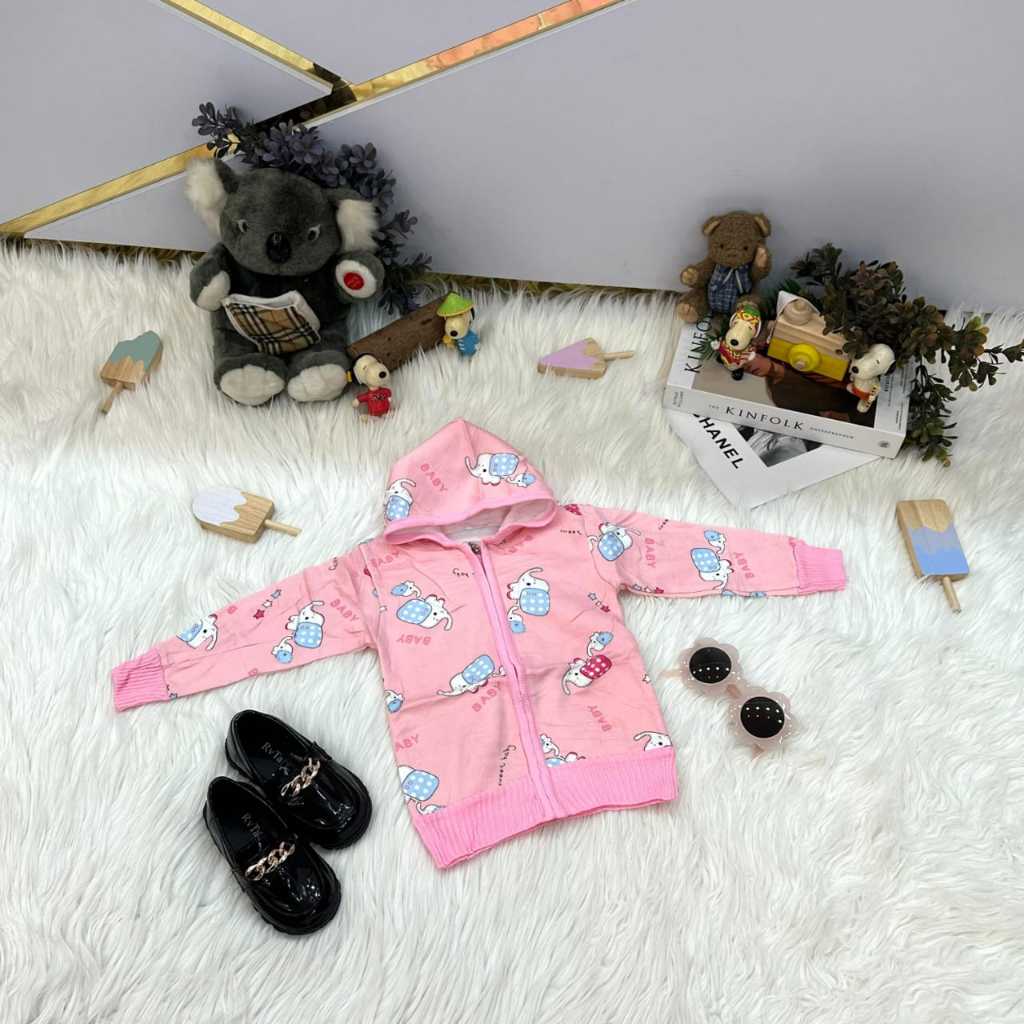 AKET BAYI BULUDRU/HOODY/JAKET BAYI HOODIE BAHAN BULUDRU/JAKET BAYI PEREMPUAN USIA 0-18 BULAN