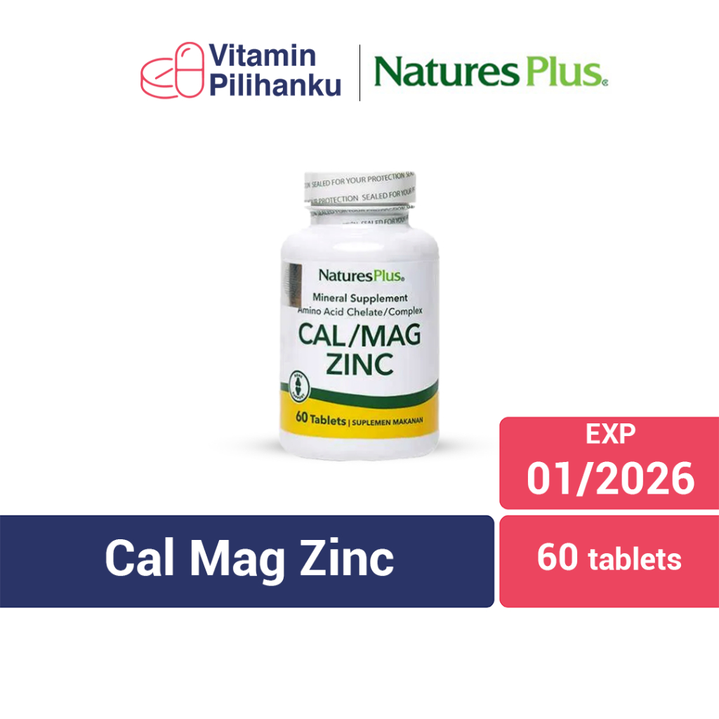 Natures Plus Cal Mag Zinc CalMagZinc 60 Tablet Suplemen Kalsium Magnesium