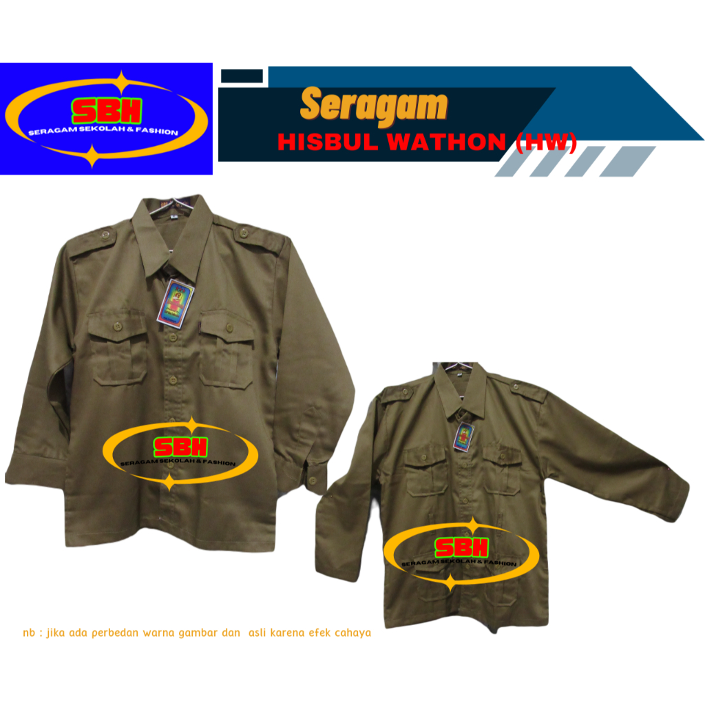 Seragam sekolah baju hisbul waton / HW muhammadiyah laki-laki / perempuan SD - SMP - SMA