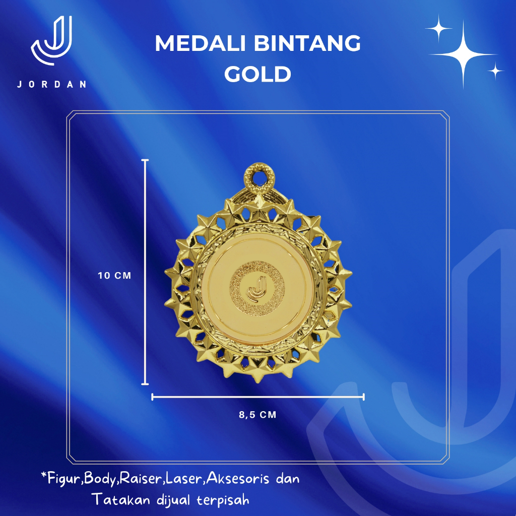 Medali, Piagam, Mendali Piala, Medali olahraga, Medali Bintang (12 pcs)
