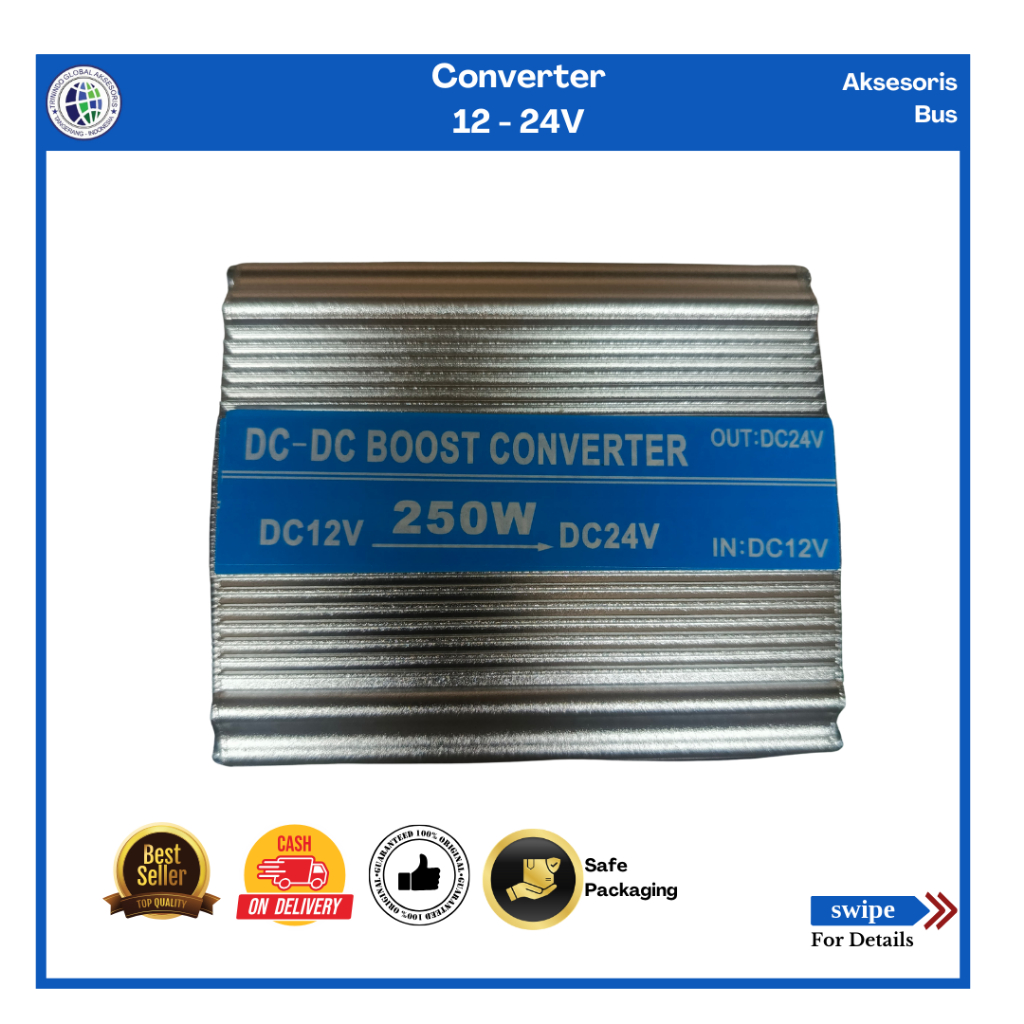 Conventer 12V ke 24V/Step Up JDW 250W Dc 12v to Dc 24v