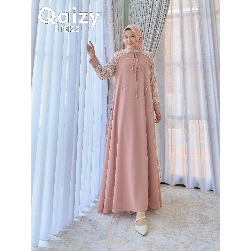 QAIZY DRESS / GAMIS PESTA WANITA / DRESS MEWAH ORI BY MAREVI (HANYA SIZE STANDAR)