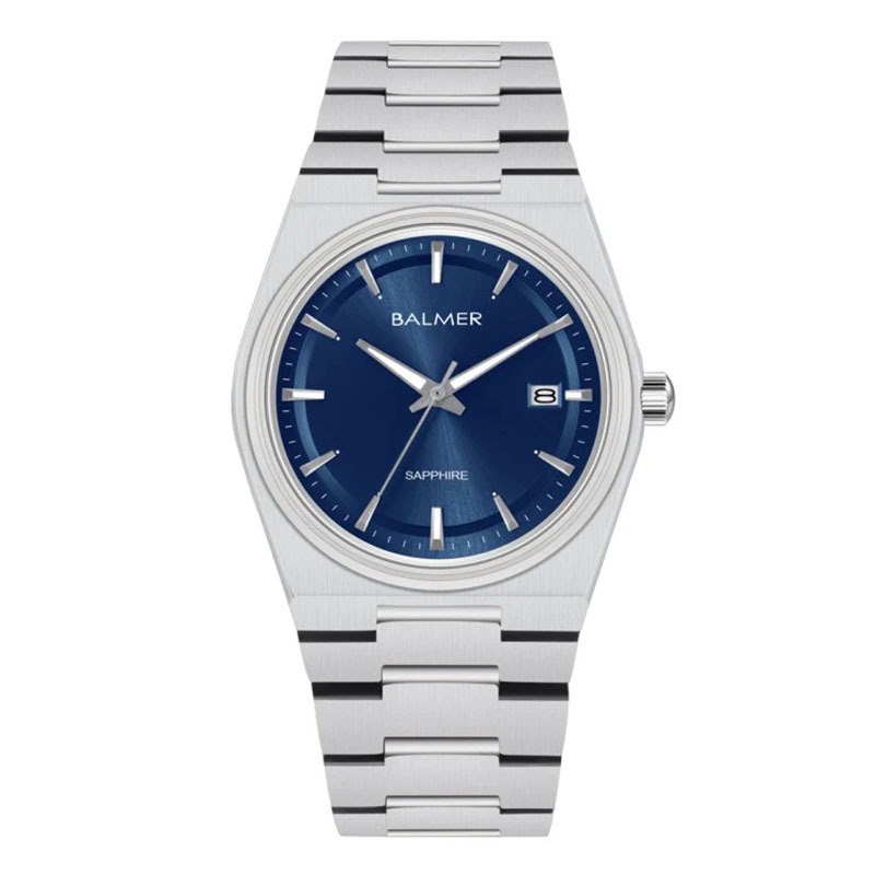 JAM TANGAN PRIA BALMER ORIGINAL B.2719 SILVER STAINLES KOMBINASI NAVY JAM BALMER 2719 JAM BALMER B 2