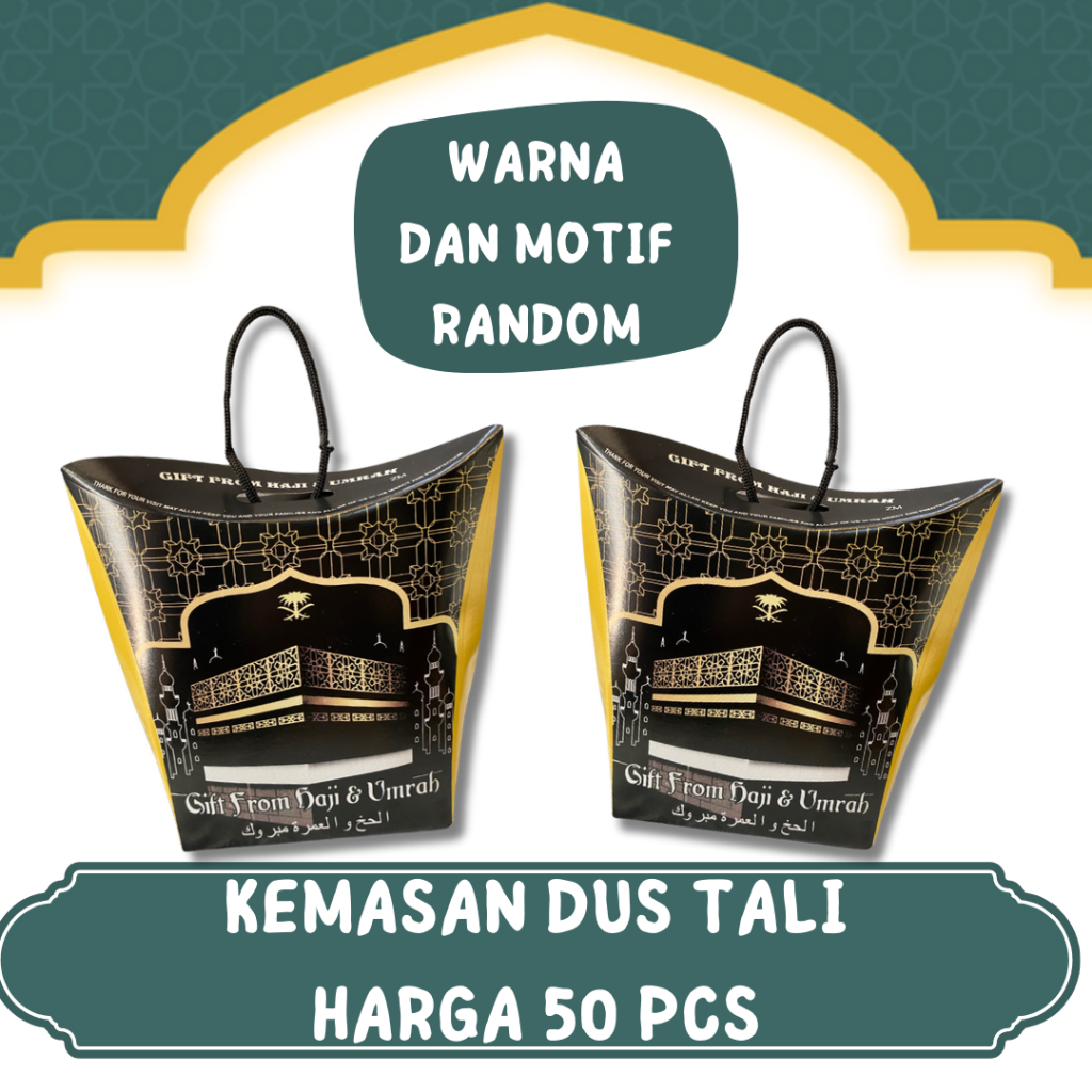 

OLEH OLEH HAJI DAN UMROH 50PCS KEMASAN DUS TALI I DUS JINJING UNTUK OLEH OLEH HAJI I DUS SOUVENIR HAJI ISI 1 PACK 50PCS HAMPERS
