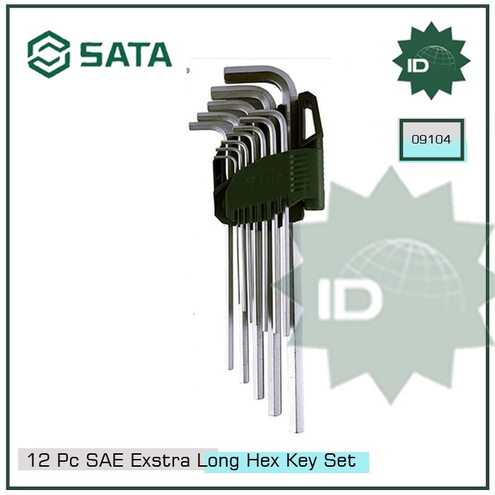 Kunci L Set 12 pcs Extra Long Point 09104 (SAE) Sata Tools