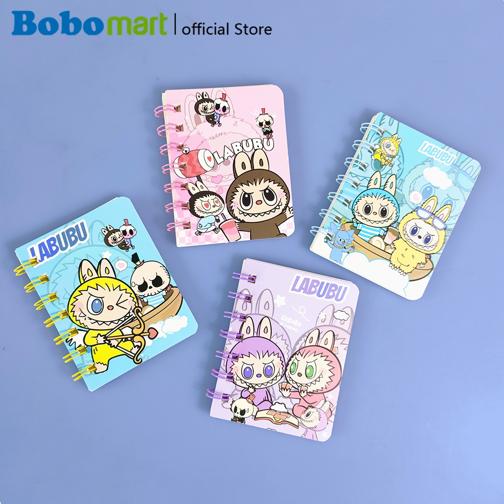 

BOBOMART Buku Tulis Catatan Bergaris Spiral Ruled Notebook Labubu A7 60 Lembar ZXMD-029-33