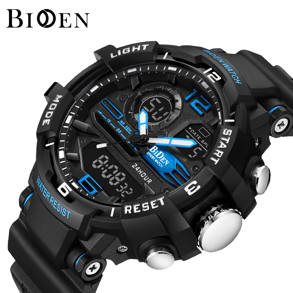 BIDEN Jam Tangan Pria Olahraga Auto Date Luminous Effect Display Jam Tangan Cowok R008