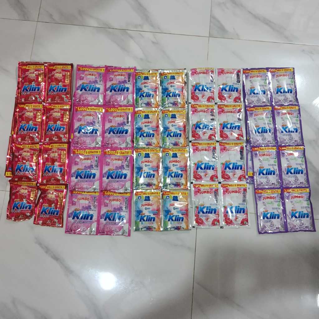 Soklin Cair Jumbo isi 12 Bonus 2 Sachet / Soklin Cair 1 Renceng Kemasan 1000