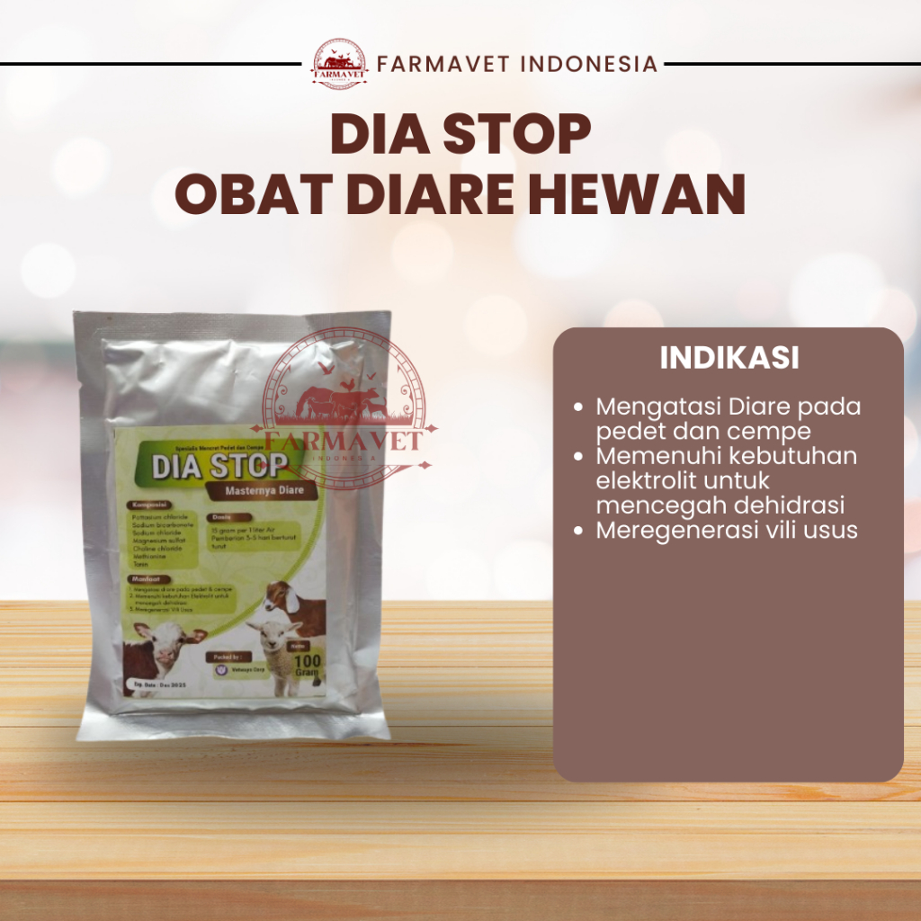 Dia Stop Obat Diare Untuk Kambing Sapi Domba Diastop Obat Sakit Perut Hewan 100 Gr