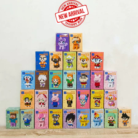 Mainan Mini Bricks Anime Nano Block One Piece Mainan Balok Susun One Piece Naruto Dragon Ball Brick 