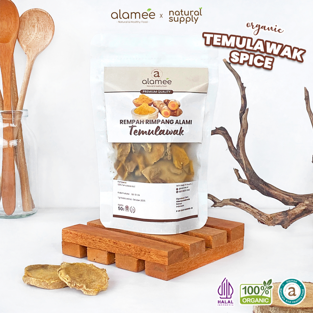

ALAMEE Temulawak Kering Dried Curcuma Iris Rempah Organik Temu Lawak Bumbu Masakan Seasoning 50gr