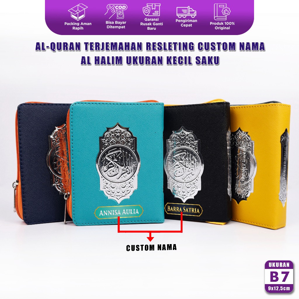 Alquran 30 Juz Lengkap dan Artinya Ukuran Kecil Custom Nama Al Quran Terjemahan Mini Halim Rubu B7